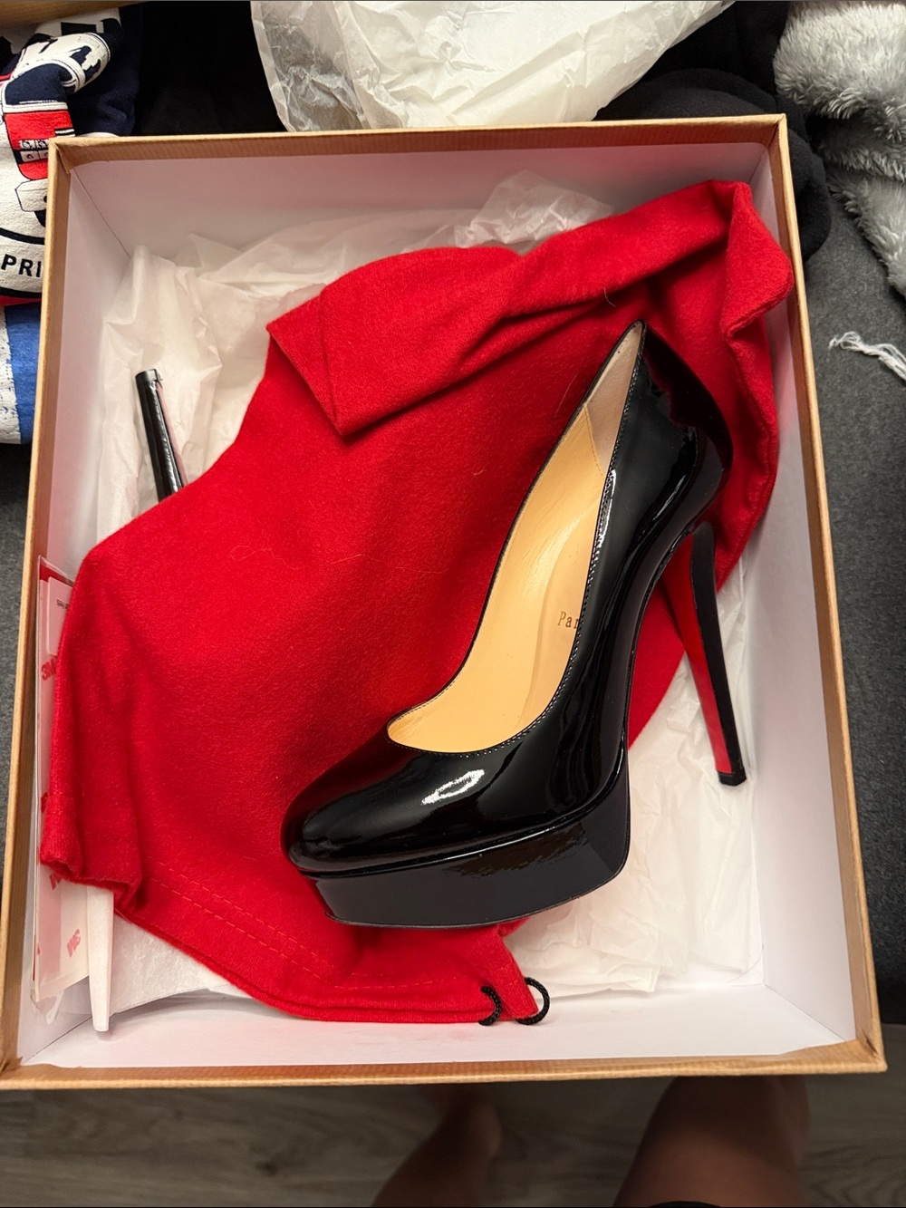 Christian Louboutin Black Patent Platform Pumps